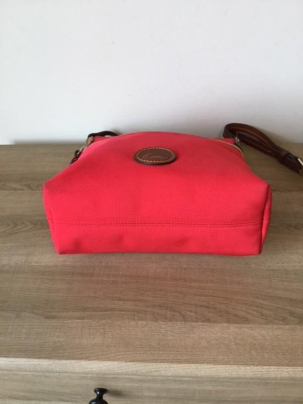 Dooney & Bourke Red Nylon Canvas Crossbody with Leather Trim & Zipper Closure - Picture 3 of 11
